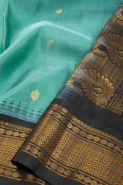 Blue Handloom Gadwal Kuttu Silk Saree - Avishya