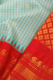 Blue Handloom Gadwal Kuttu Silk Saree - Avishya
