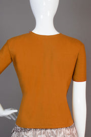 Rust Closed Neck Orange Cotton Crop Top -Avishya
