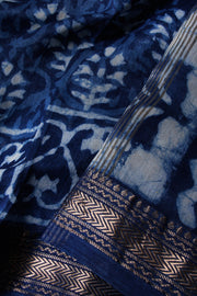 Indigo Anokhi Hand Block Printed Saree - Avishya