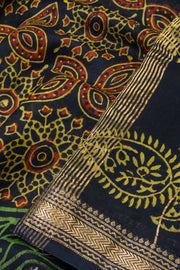 Navy Blue Anokhi Hand Block Printed Saree - Avishya