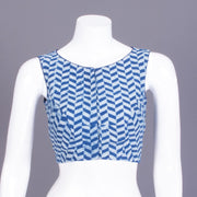 Blue Dabu Printed Cotton Blouse - Avishya