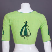 Green Embroidered Mangalgiri Cotton Blouse - Avishya