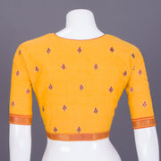 Yellow Embroidered Mangalgiri Cotton Blouse - Avishya