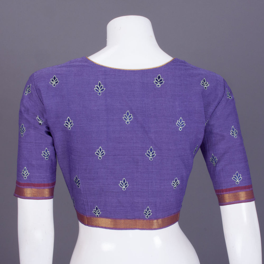Violet Embroidered Mangalgiri Cotton Blouse - Avishya