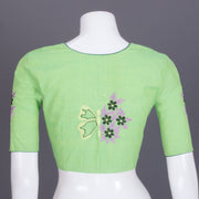 Green Embroidered Mangalgiri Cotton Blouse - Avishya