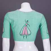 Green Embroidered Mangalgiri Cotton Blouse - Avishya