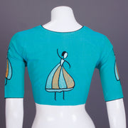 Blue Embroidered Mangalgiri Cotton Blouse - Avishya