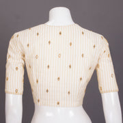 Cream Aari Embroidered Chanderi Silk Cotton Blouse 10068198 - Avishya