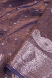 Purple Gold Banarasi crushed Tissue Organza Saree - Avishya