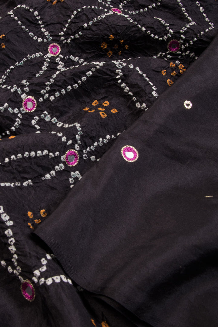 Handwoven Bandhani Silk Sarees - Embroidered, Sequin & Mirror Work ...