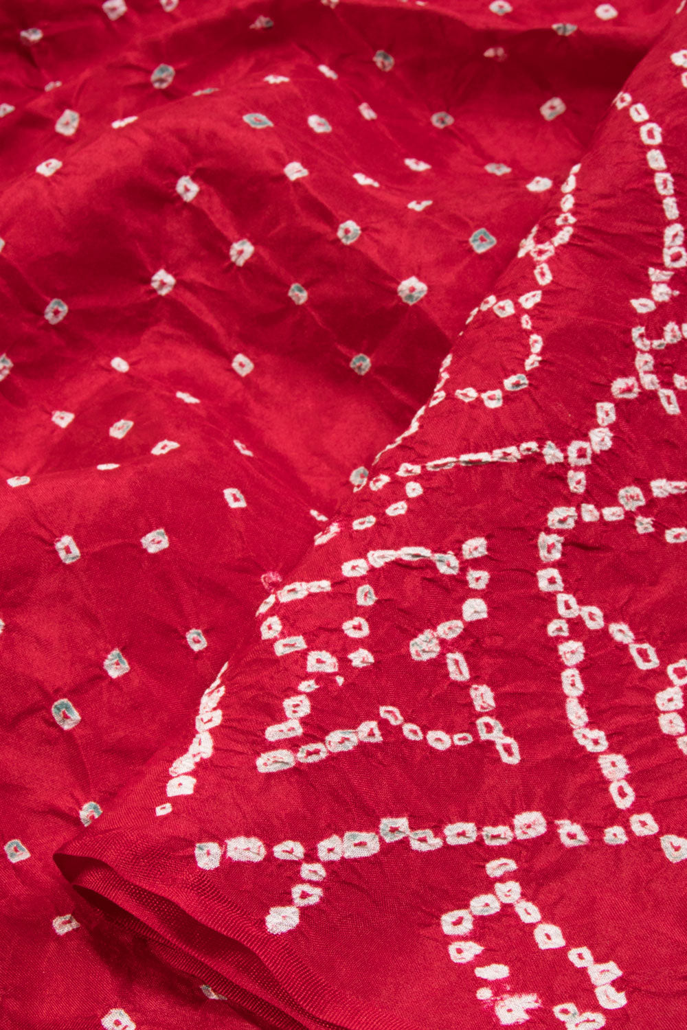 Red Bandhani Mulberry Silk Saree - Avishya