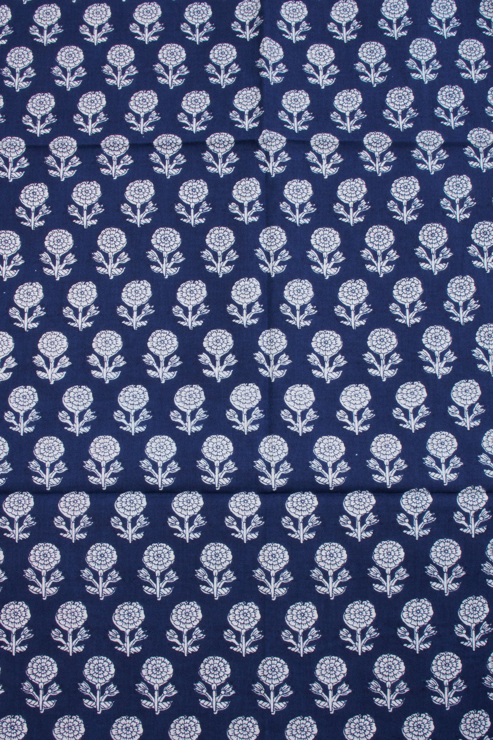 Blue 2-Piece Hand Block Printed Cotton Salwar Suit Material - Avishya