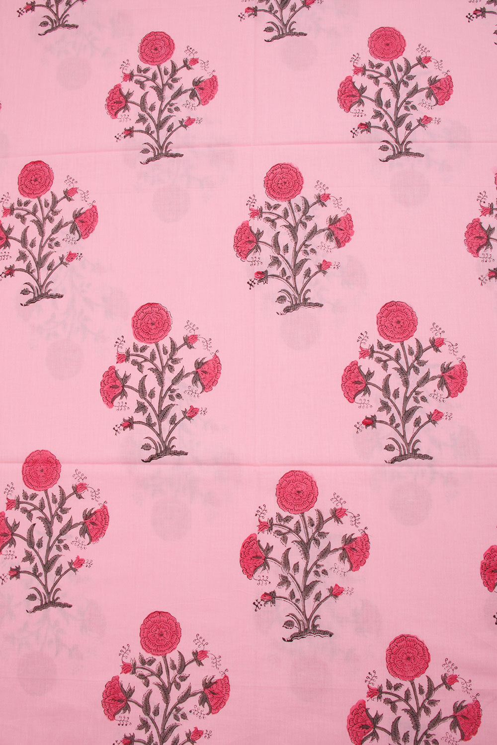 Pink 2-Piece Hand Block Printed Cotton Salwar Suit Material - Avishya