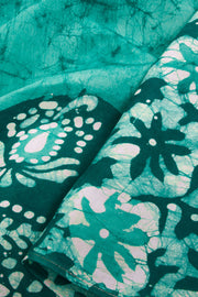 Blue Batik Muslin Silk Saree - Avishya