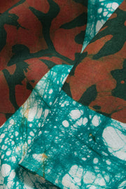 Bean Brown Batik  Muslin Silk Saree-Avishya