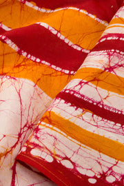 Off white Batik  Muslin Silk Saree - Avishya