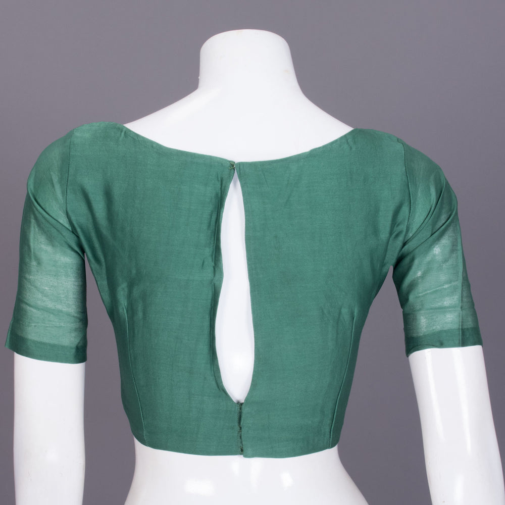 Green Chanderi Silk Cotton Blouse -Avishya