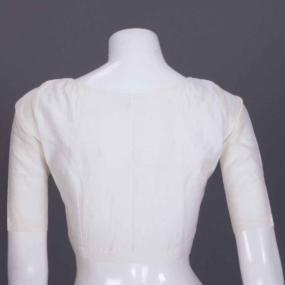 White Chanderi Silk Cotton Blouse - Avishya