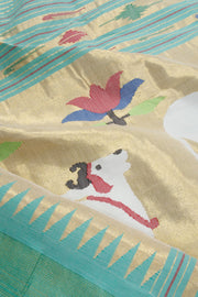 Blue Handloom Paithani Cotton Saree 10068428 - Avishya