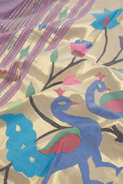 Violet Handloom Paithani Cotton Saree 10068430 - Avishya