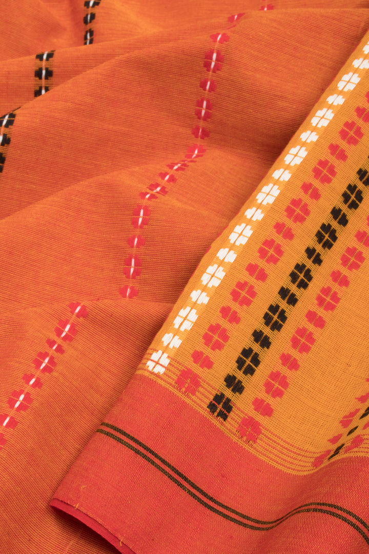 Orange Begumpuri Cotton Sarees 10068450
