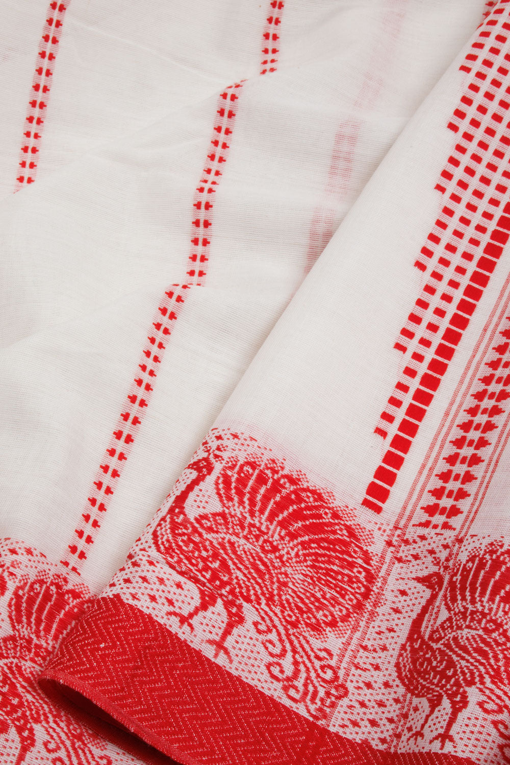 White Begumpuri Cotton Sarees 10068456 - Avishya