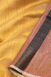 Yellow Handloom Bhagalpur Dupion Tussar Silk Saree 10068467