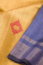 Brown Handloom Bhagalpur Dupion Tussar Silk Saree 10068468