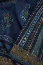 Blue Vanaspathi Printed Silk Cotton Saree 10068566 - Avishya