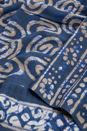 Blue Vanaspathi Printed Mulmul Cotton Saree 10068576 - Avishya