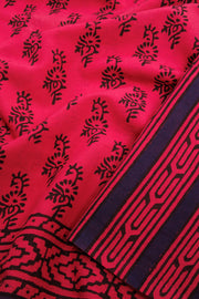 Pink Bagru Printed Mulmul Cotton Saree 10068583 - Avishya