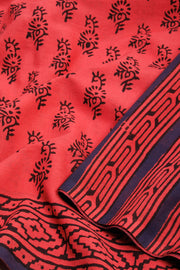 Pink Mulmul Bagru Printed Cotton Saree 10068587 - Avishya