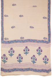 Cream 3-Piece Mulmul Cotton Salwar Suit Material 10068604