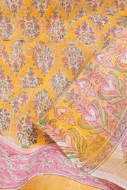 Yellow Vanaspathi Printed Kota Cotton Saree 10068621