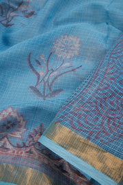 Blue Vanaspathi Printed Kota Cotton Saree 10068622 - Avishya