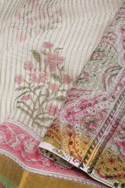 White Vanaspathi Printed Kota Cotton Saree 10068627