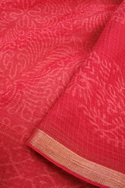 Red Hand Block Printed Kota Cotton Saree 10068631 - Avishya