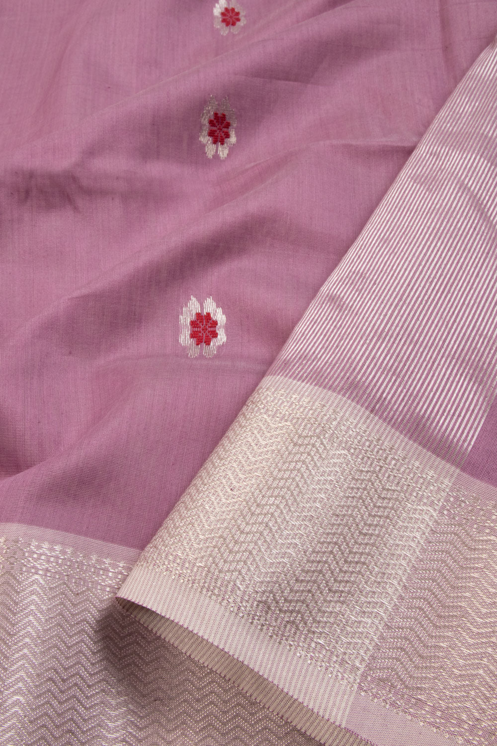 Lavendor Handloom Maheshwari Silk Cotton Saree 10068641 - Avishya