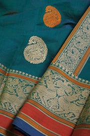 Green Kanchi Cotton Saree 10068666 - Avishya