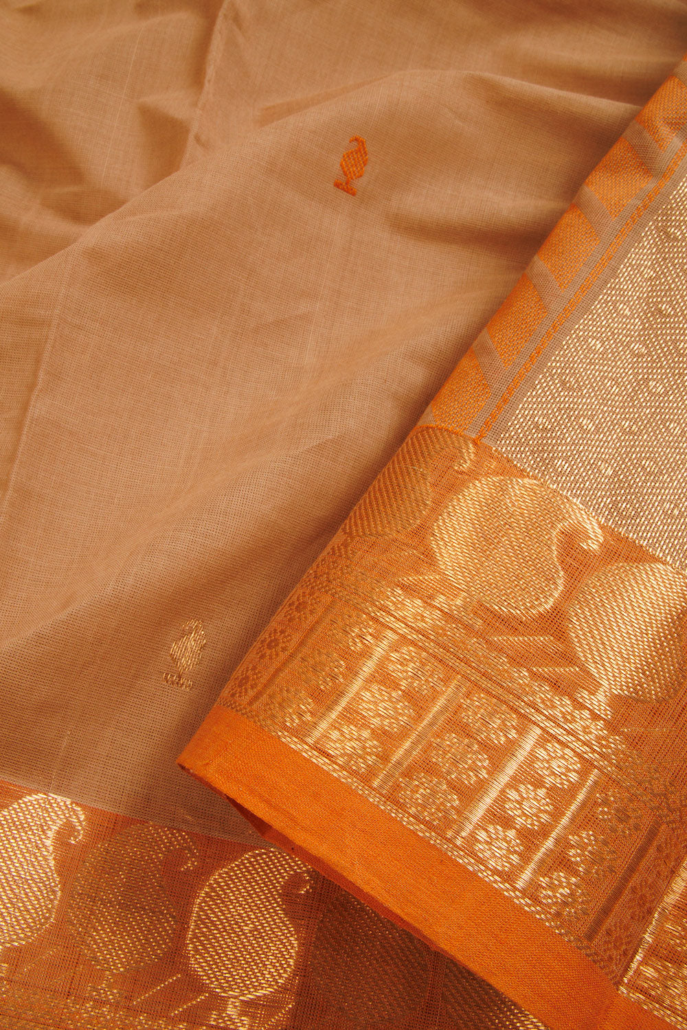 Brown Kanchi Cotton Saree 10068667 - Avishya