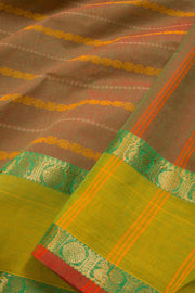 Green Handwoven Kanchi Cotton Saree 10068691 - Avishya