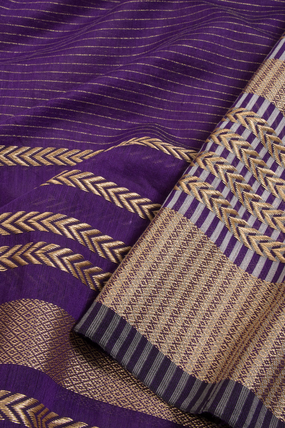 Purple Shantipur Tant Bengal Cotton Saree 10068796 - Avishya