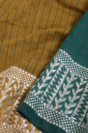 Green Shantipur Tant Bengal Cotton Saree 10068798 - Avishya