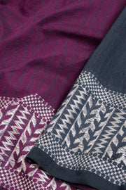 Purple Shantipur Tant Bengal Cotton Saree 10068803 - Avishya