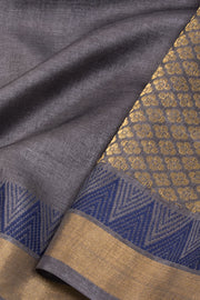 Grey Chhattisgarh Tussar Silk Saree 10068819 - Avishya