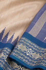 Beige Chhattisgarh Tussar Silk Saree 10068821 - Avishya