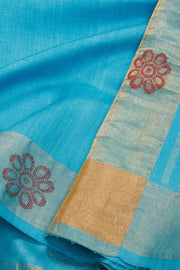Blue Chhattisgarh Tussar Silk Saree 10068825 - Avishya