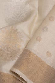 Off White Chhattisgarh Tussar Silk Saree 10068832 - Avishya