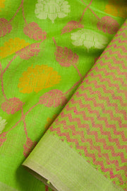 Green Chhattisgarh Tussar Silk Saree 10068837 - Avishya